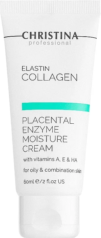 Christina Elastin Collagen With Vitamins A, E &amp; HA Moisture Cream Hidratantna krema s placentom, enzimima, kolagenom i elastinom za masnu i mješovitu kožu
