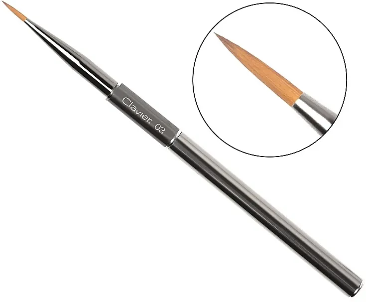 Claiver Četkica za manikir, 10 mm, srebrna, br. 03