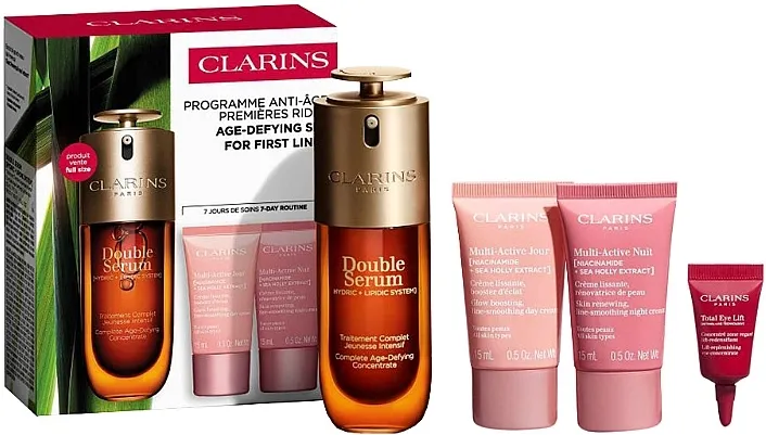 Clarins Age-Defying For First Lines (ser/50ml + eye/con/3ml + cr/15ml*2) Komplet