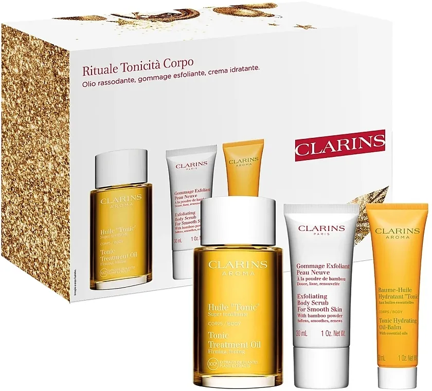 Clarins (b/oil/100ml + scr/30ml + b/balm/30ml) Set