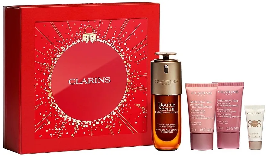Clarins Double Serum &amp; Multi-Active Collection Set (d/cr/15ml + n/cr/15ml + ser/50ml + primer/5ml)