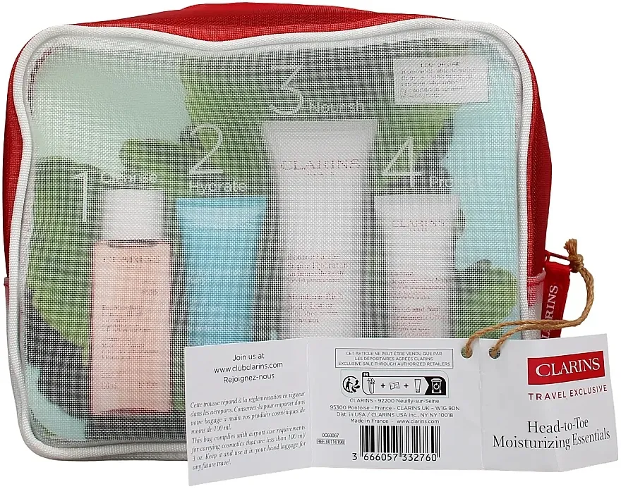Clarins Head-To-Toe Moisturizing Essentials Set Set, 6 proizvoda