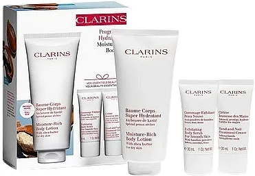 Clarins Moisturizing Body Set (b/lot/200ml + scr/30ml + h/cr/30ml)