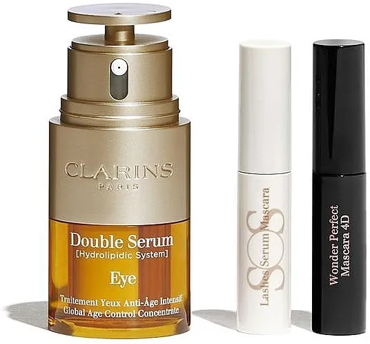 Clarins Programme Double Serum Eye (eye/ser/20ml + mascara/3ml + lash/ser/3ml + bag) Set