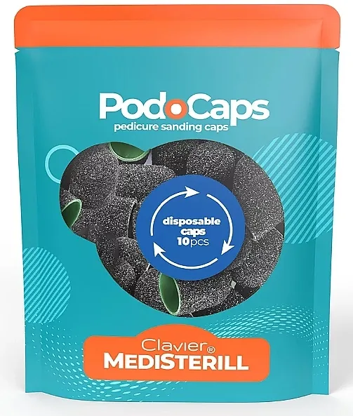 Clavier Medisterill PodoCaps Pedicure Sanding Caps Abrazivni nastavci za pedikir, 10 mm, granulacija 120, 10 kom.