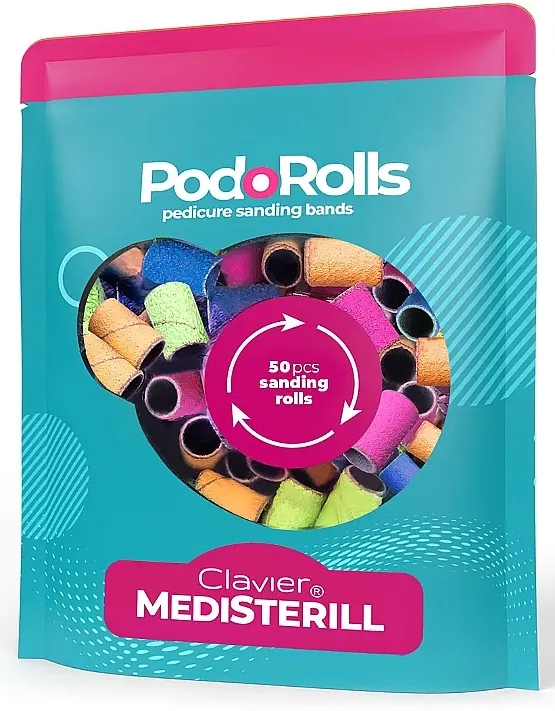 Clavier Medisterill PodoRolls Pedicure Sanding Bands Abrazivni diskovi za električnu turpiju, misk boja, 50 kom.
