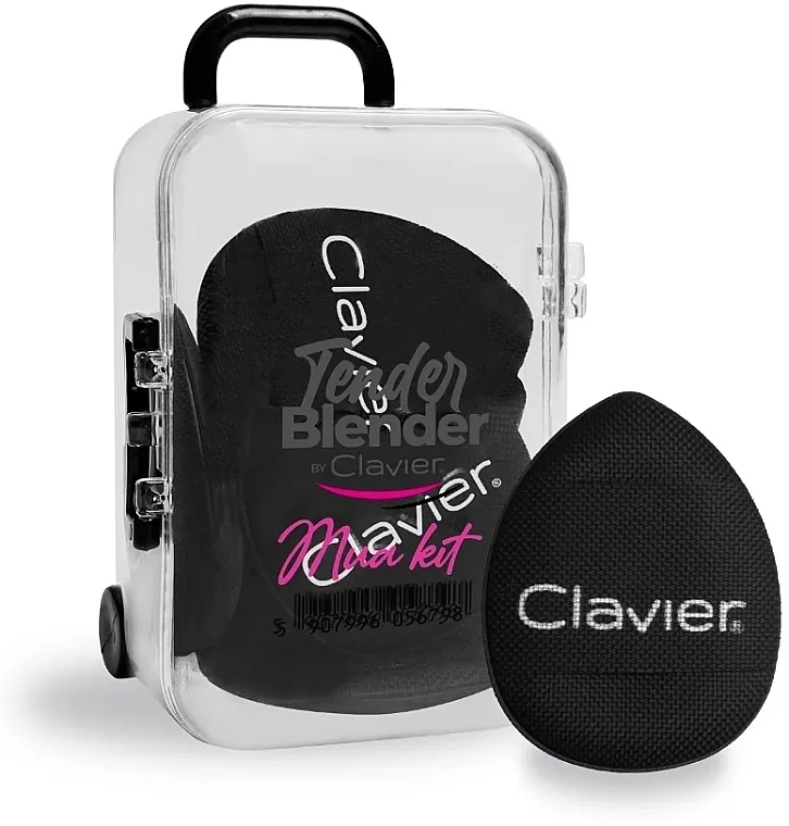 Clavier Tender Blender Mua Kit Mini set ravnih sunđera za šminkanje, crni, 6 kom.