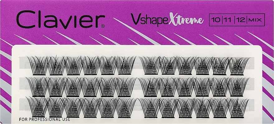 Clavier V Shape Extreme Veštačke trepavice, C, 10/11/12 mm