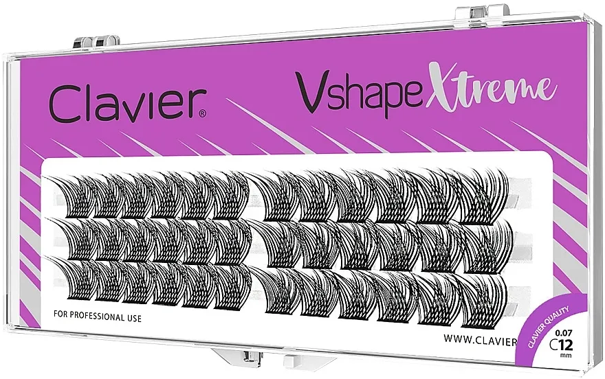Clavier V Shape Extreme Veštačke trepavice, C, 12 mm