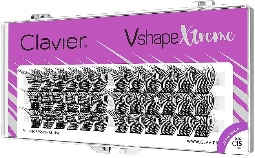 Clavier V Shape Extreme Veštačke trepavice, C, 15 mm