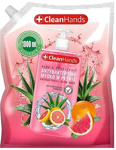 Clean Hands Antibacterial Hand Soap Refill Antibakterijski tečni sapun za ruke "Aloe vera i grejpfrut" (zamenski uložak)