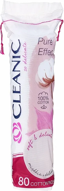 Cleanic Pure Effect Blaznice od vate kozmetičke okrugle, 80 komada