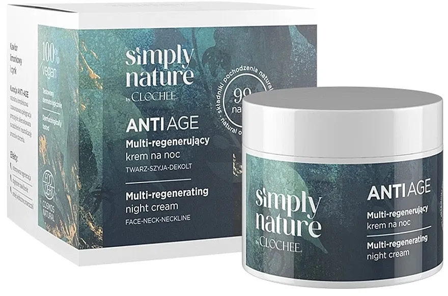 Clochee Simply Nature Anti Age Multi-Regenerating Night Cream Višestruko regenerativna noćna krema za lice