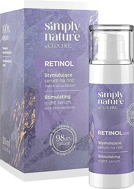 Clochee Simply Nature Filler Retinol Stimulating Night Serum Noćni serum za lice