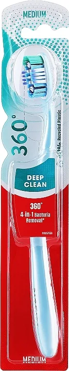 Colgate 360 Deep Clean Medium Toothbrush Četkica za zube, sivo-plava