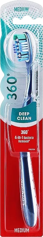 Colgate 360 Deep Clean Medium Toothbrush Četkica za zube, tamnoplava