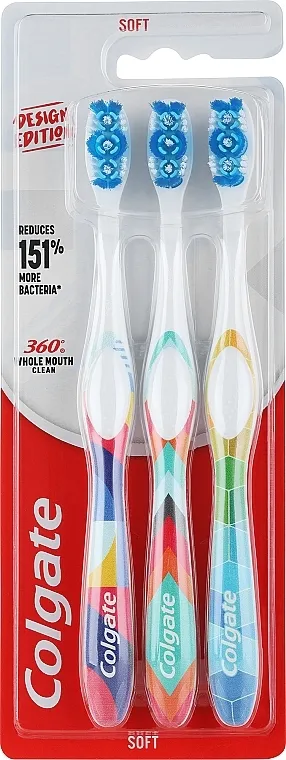 Colgate 360 Design Edition Set mekih četkica za zube, 3 kom., uzorak 4