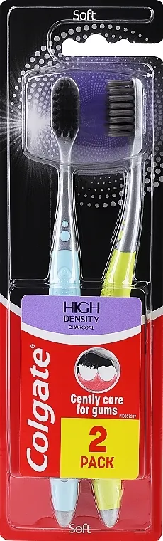 Colgate High Density Charcoal Set četkica za zube, mekane, plava+zelena