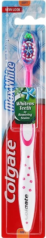 Colgate Max White Soft With Polishing Star Četkica za zube mekana "Max White", bijelo-roza