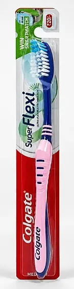 Colgate Super Flexi Medium Toothbrush Četkica za zube srednje tvrda, ružičasto-plava