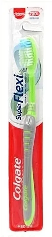 Colgate Super Flexi Medium Toothbrush Četkica za zube srednje tvrdoće, svetlozelena sa sivom