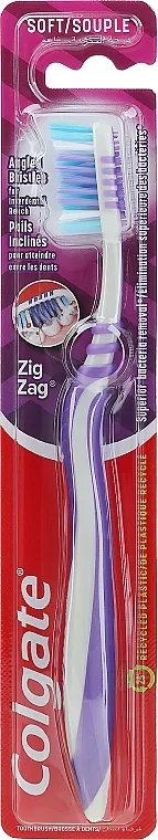 Colgate ZigZag Soft Četkica za zube, meka, sivo-ljubičasta