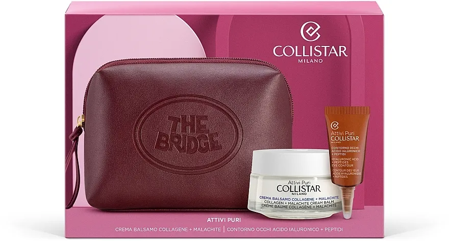 Collistar Cofanetto Attivi Puri Collagene + Malachite (cr/50ml+eye/cr/5ml+pouch) Set