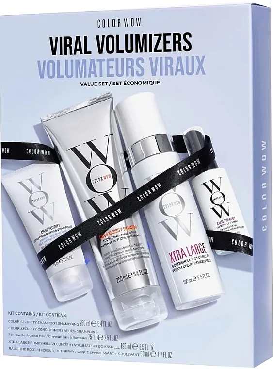 Color WOW Viral Volumisers Kit (spray/50ml + shmp/250ml + cond/75ml + hair/foam/195ml) Set