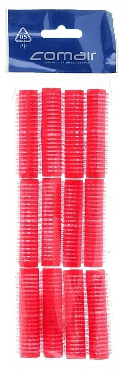 Comair Set čičak uvijača "Velcro plus", 12 komada, 13mm, crvene boje
