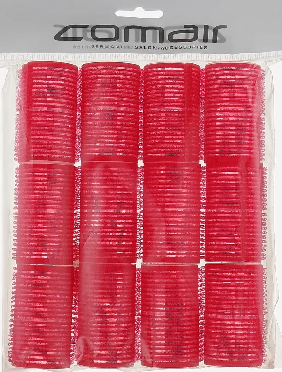Comair Set čičak uvijača "Velcro plus", 12 komada, 36mm, crveni