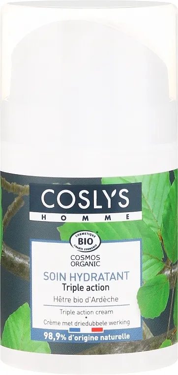 Coslys Men Care Triple Action Cream With Organic Beech Bud Extract Krema trostrukog djelovanja s organskim ekstraktom pupoljaka bukve