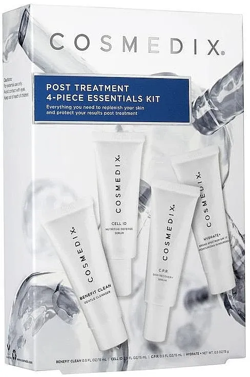 Cosmedix Post Treatment 4-Piece Essential Starter Kit (f/cr/15ml + f/ser/15ml + f/ser/15ml + f/cleanser/15ml) Set