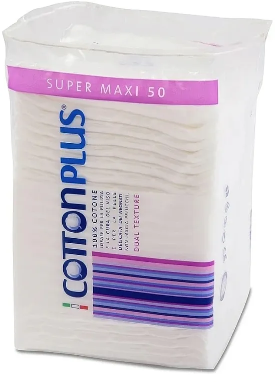 Cotton Plus Super Maxi Vlažne blaznice, kvadratne, 50 kom