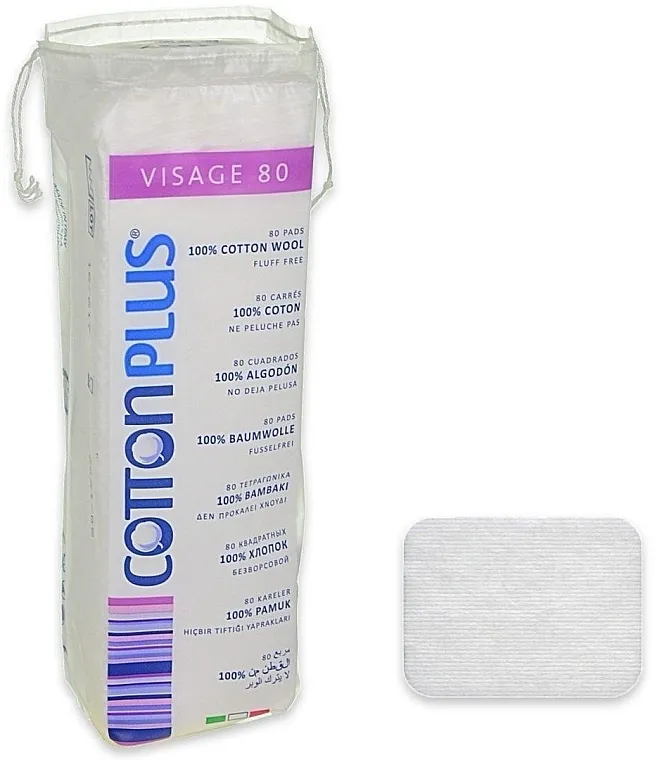 Cotton Plus Visage Vate kvadrati, 80 kom