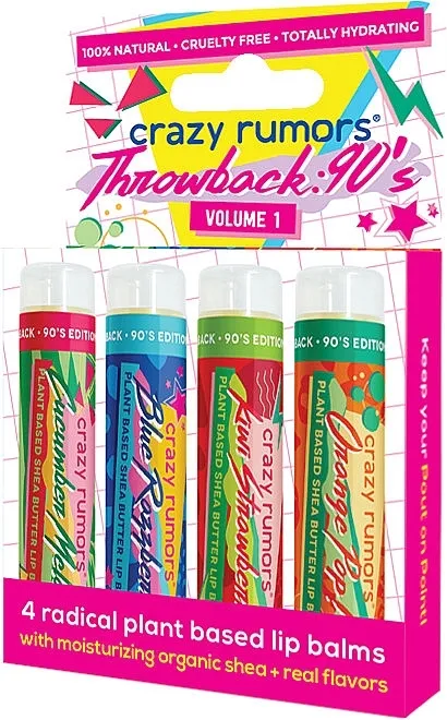 Crazy Rumors Throwback 90's Volume 1 (lip/balm/4x4.25g) Set balzama za usne