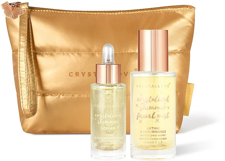 Crystallove Clear Quartz Skincare Duo (serum/30ml + mist/100ml + cosmetic bag) Set
