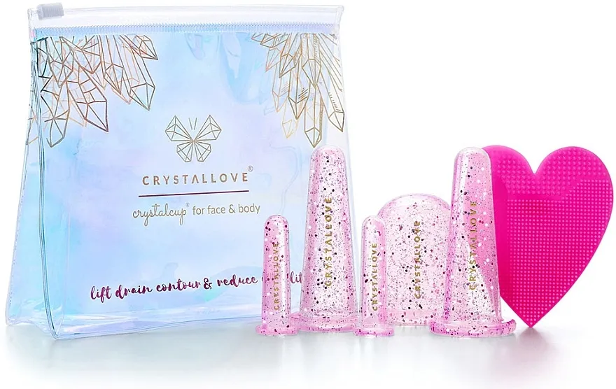 Crystallove Crystalcup For Face &amp; Body Rose Set Silikonske posude za masažu lica i tijela