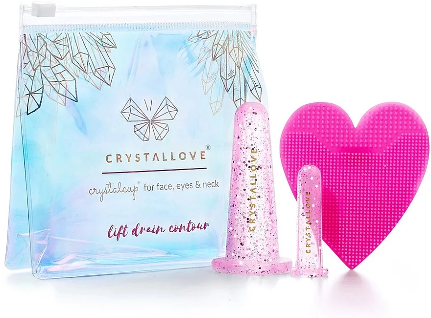 Crystallove Crystalcup For Face, Eyes &amp; Neck Rose Set Silikonske posude za masažu lica
