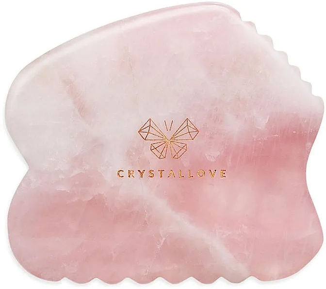 Crystallove Rose Quartz Contour Gua Sha Rose Quartz Gua Sha masažer za lice