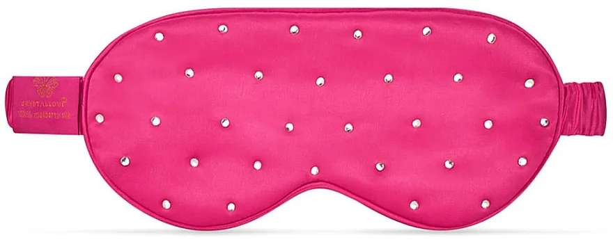 Crystallove Silk Blindfold With Crystals Hot Pink Svileni povez za oko, ružičasti