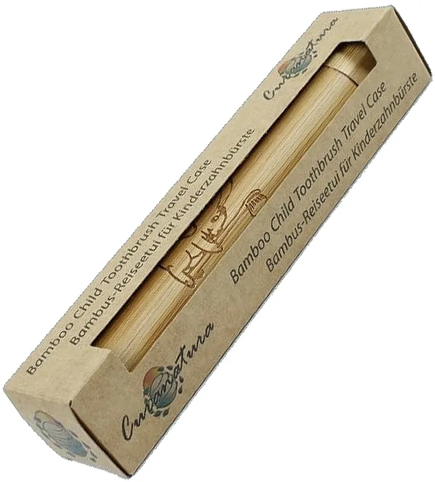 Curanatura Junior Bamboo Child Toothbruth Travel Case Putna torbica od bambusa za dječju četkicu za zube