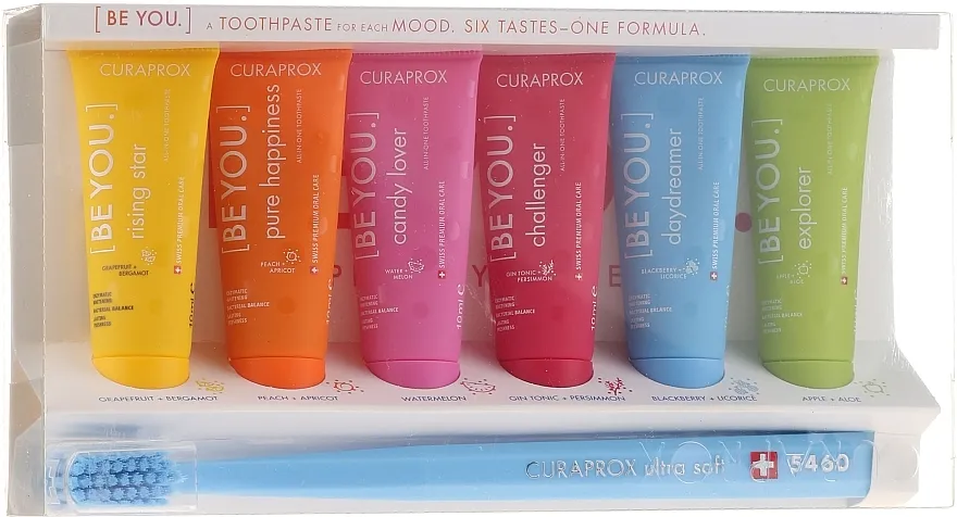 Curaprox Be You (toothpaste/10mlx6 + toothbrush) Set, plavi