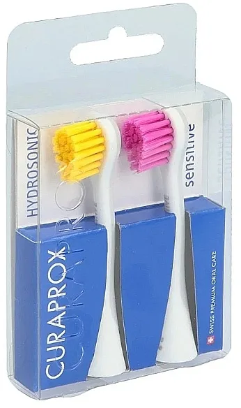 Curaprox Hydrosonic Sensivite Yellow\Pink Nastavci za soničnu četkicu za zube Hydrosonic Ortho, žuta i roze