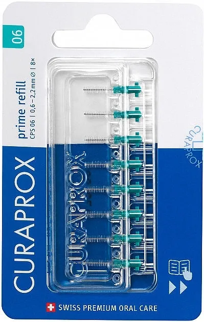 Curaprox Set interdentalnih četkica "Prime Refill", CPS 0,6 -2,2 mm, bez držača, 8 kom, tirkizna