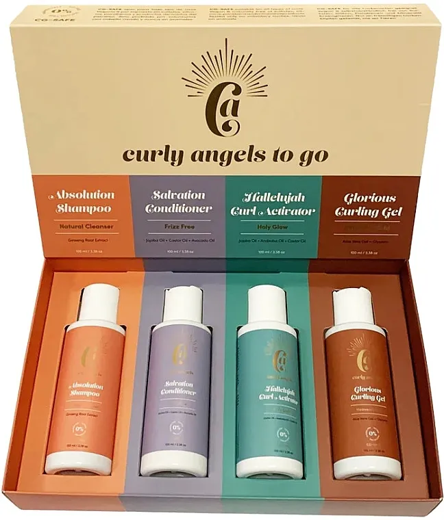Curly Angels To Go Kit (shm/100ml + cond/100ml + activator/100ml + gel/100ml) Set za negu kose
