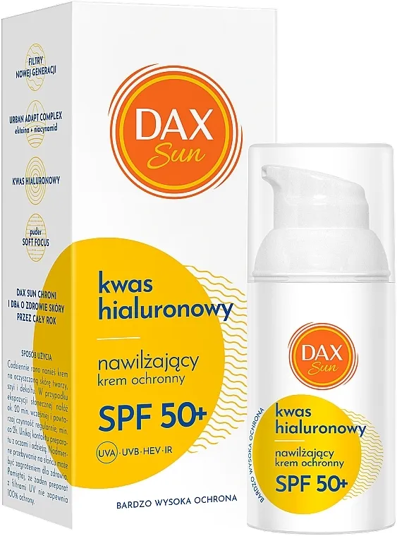 Dax Cosmetics Moisturizing Protective Cream SPF 50+ Hidratantna zaštitna krema sa hijaluronskom kiselinom