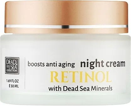 Dead Sea Collection Collagen Retinol Boosts Anti-Aging Night Cream Anti-age noćna krema sa retinolom i mineralima iz Mrtvog mora