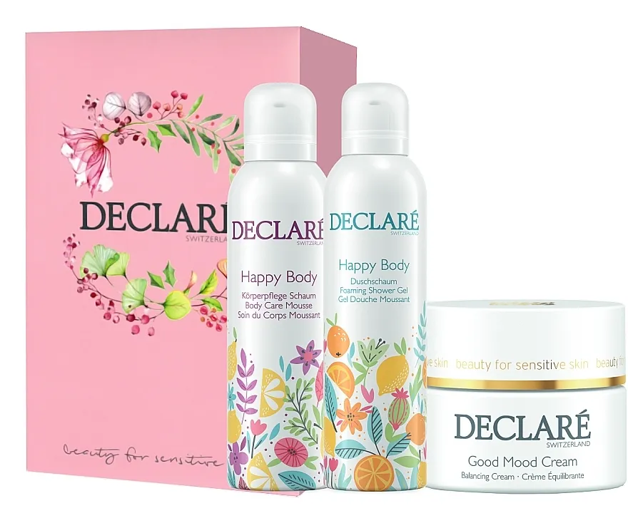 Declare Happy Body (sh/gel/200ml + b/foam/200ml + cr/50ml) Blagdanski set za svakodnevnu njegu