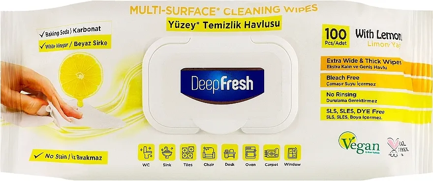 Deep Fresh Multi-Surface Cleaning Wipes Lemon Vlažne maramice za čišćenje sa mirisom limuna