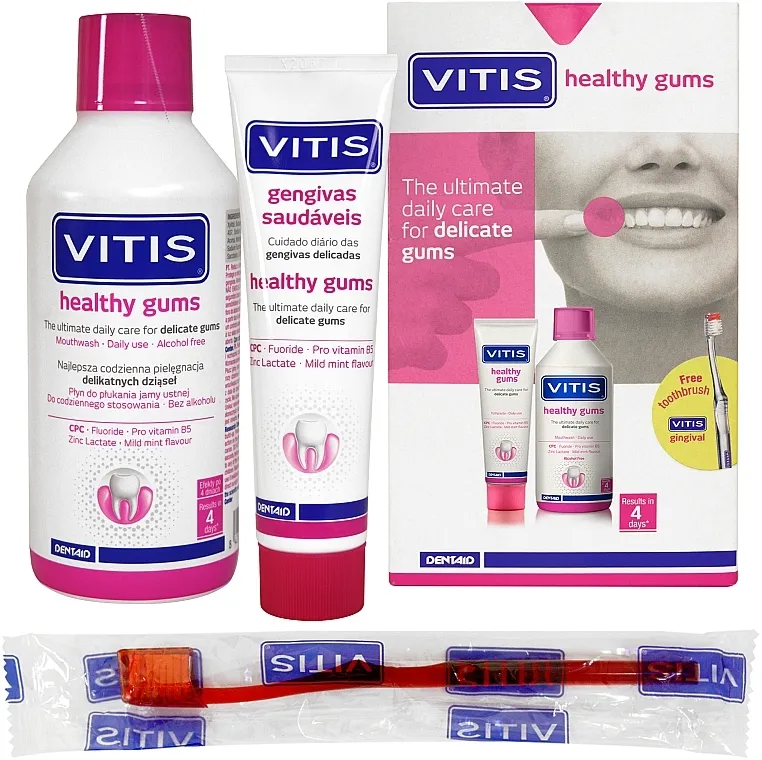 Dentaid Vitis Gingival (Toothpaste/100ml + Toothbrush + Mouthwash/500ml) Set